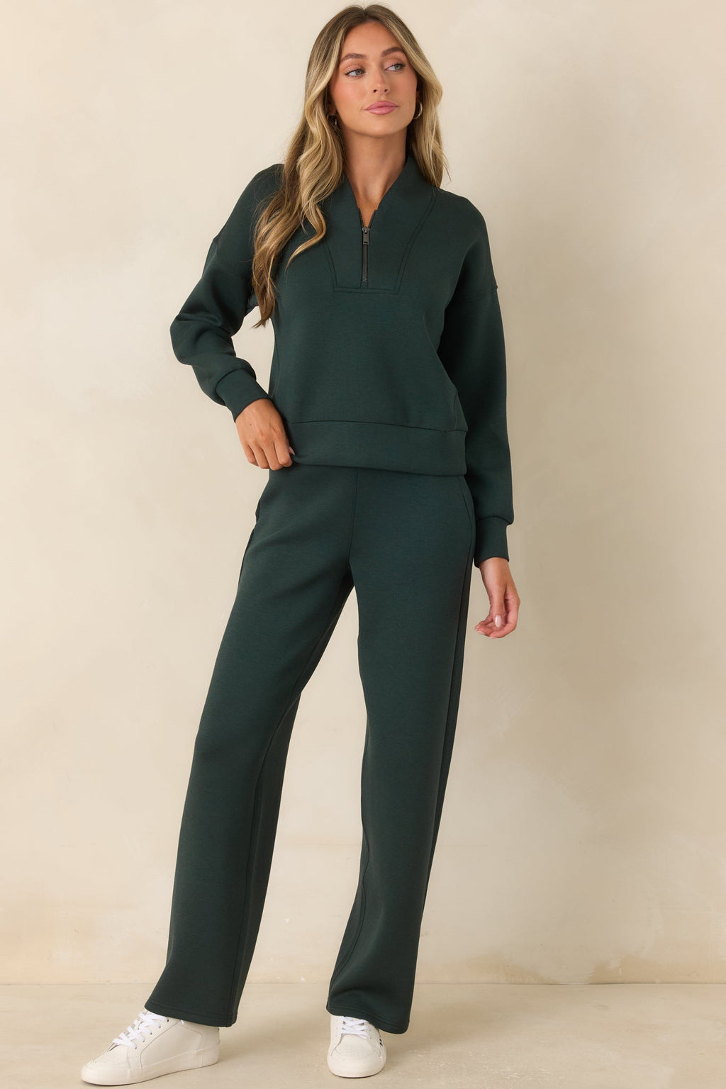 SPANX AirEssentials® Night Forest Heather Shawl Collar Half Zip Pullover
