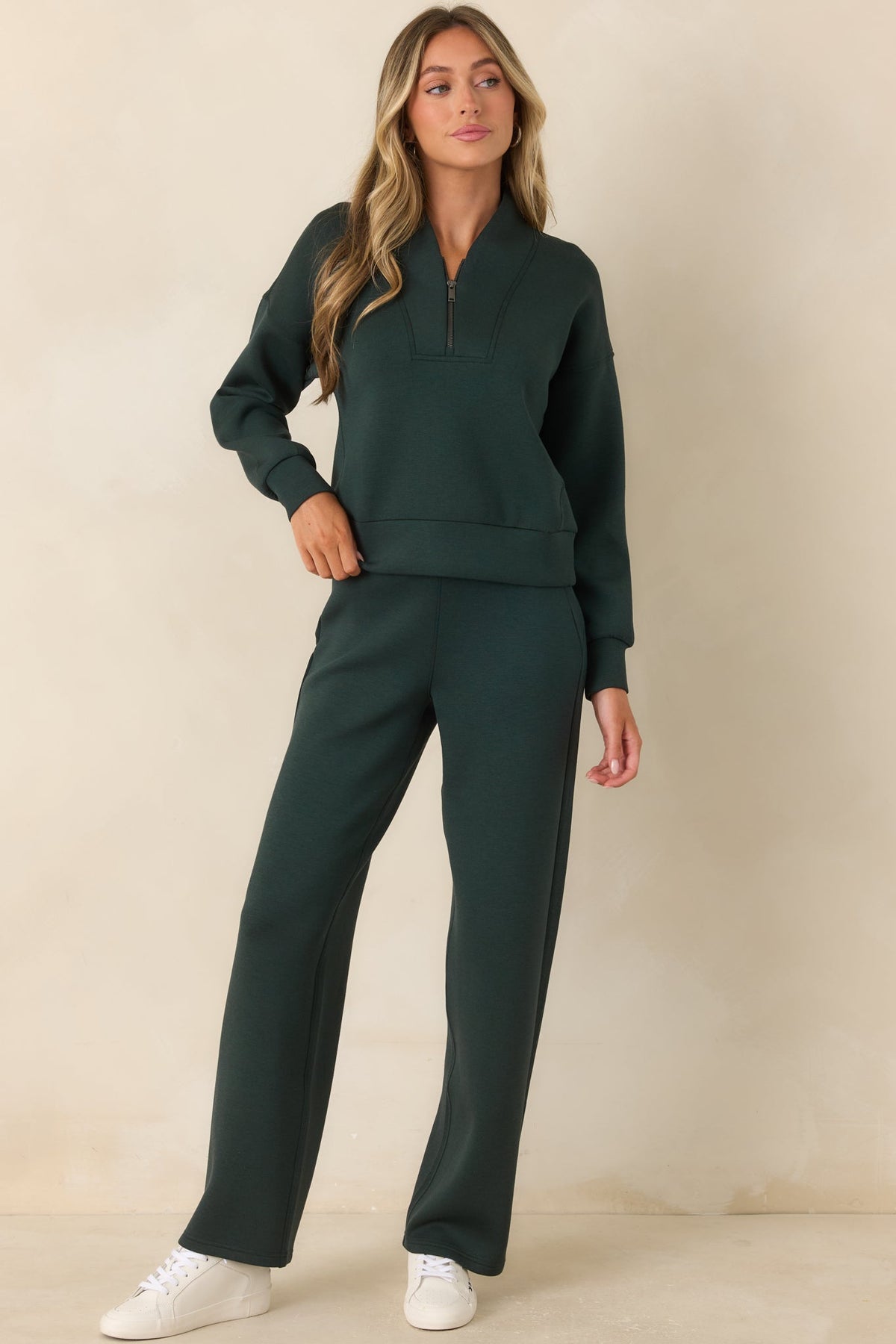 SPANX AirEssentials® Night Forest Heather Shawl Collar Half Zip Pullover