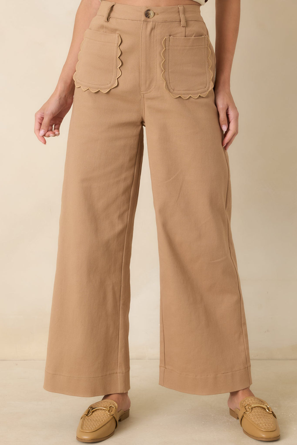 Memories Made Camel Cotton Wide Leg Pants