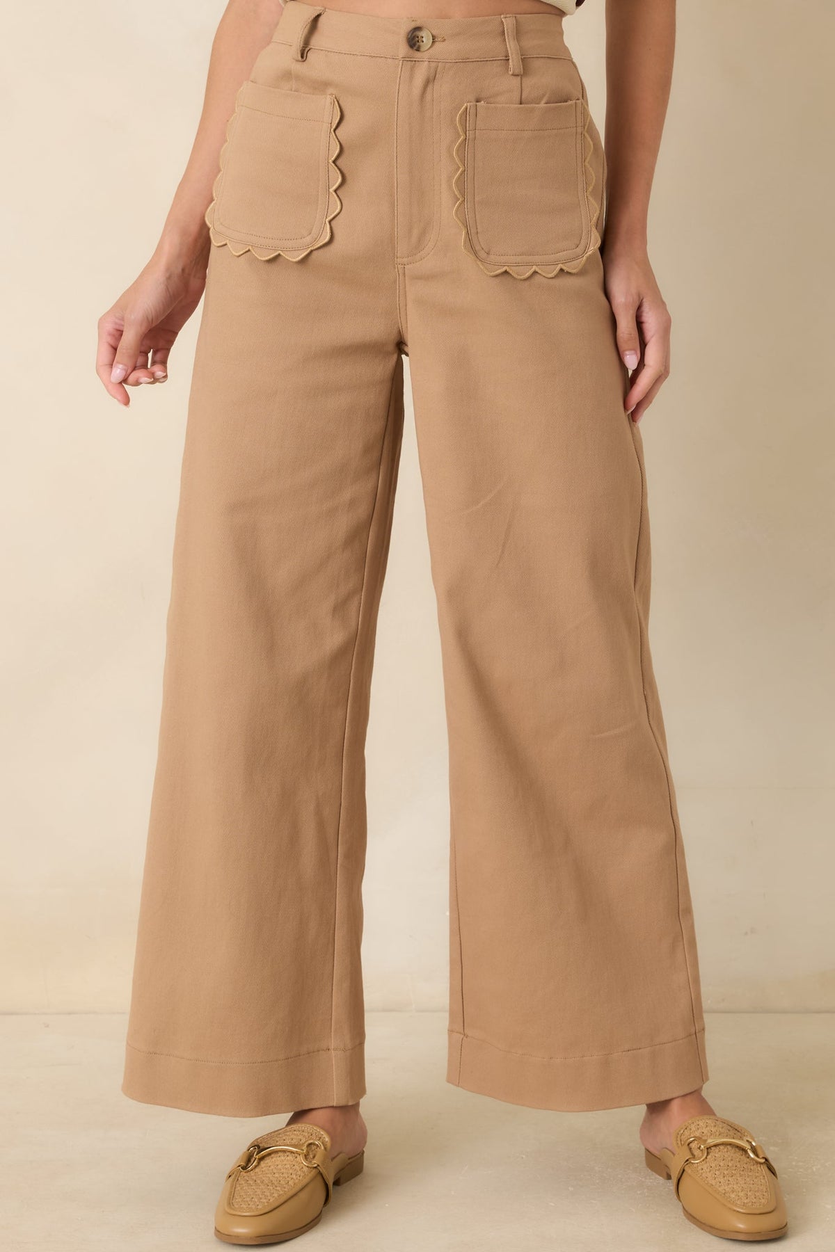 Memories Made Camel Cotton Wide Leg Pants