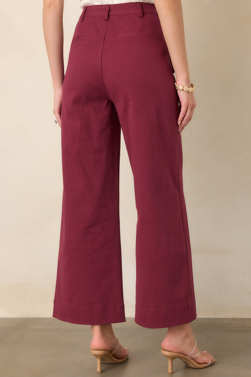 Memories Made Burgundy Cotton Wide Leg Pants