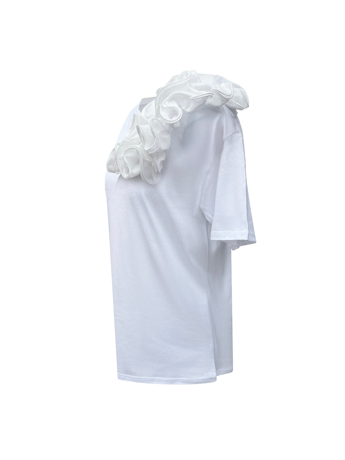 White Side Roses Cotton T-Shirt