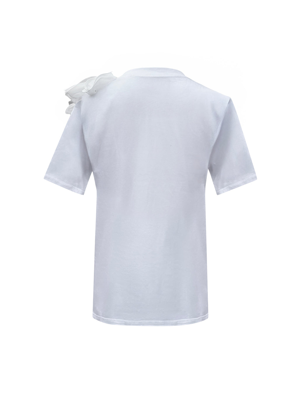 White Side Roses Cotton T-Shirt