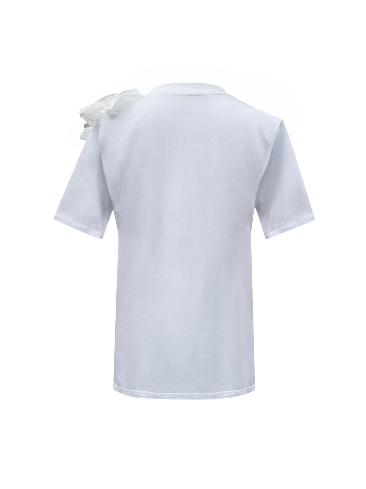 White Side Roses Cotton T-Shirt