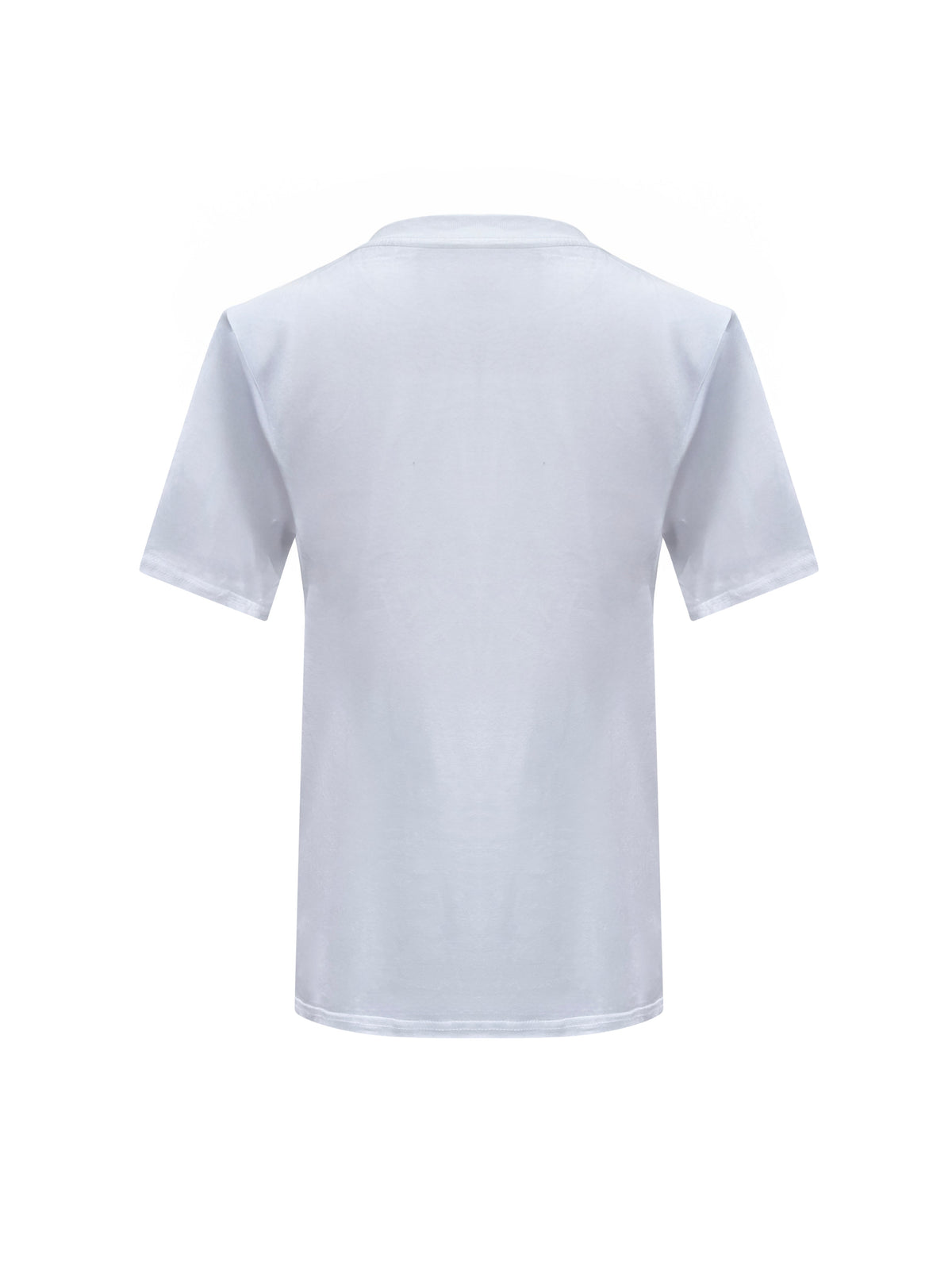 White Cotton T-Shirt With Green Sided Rose