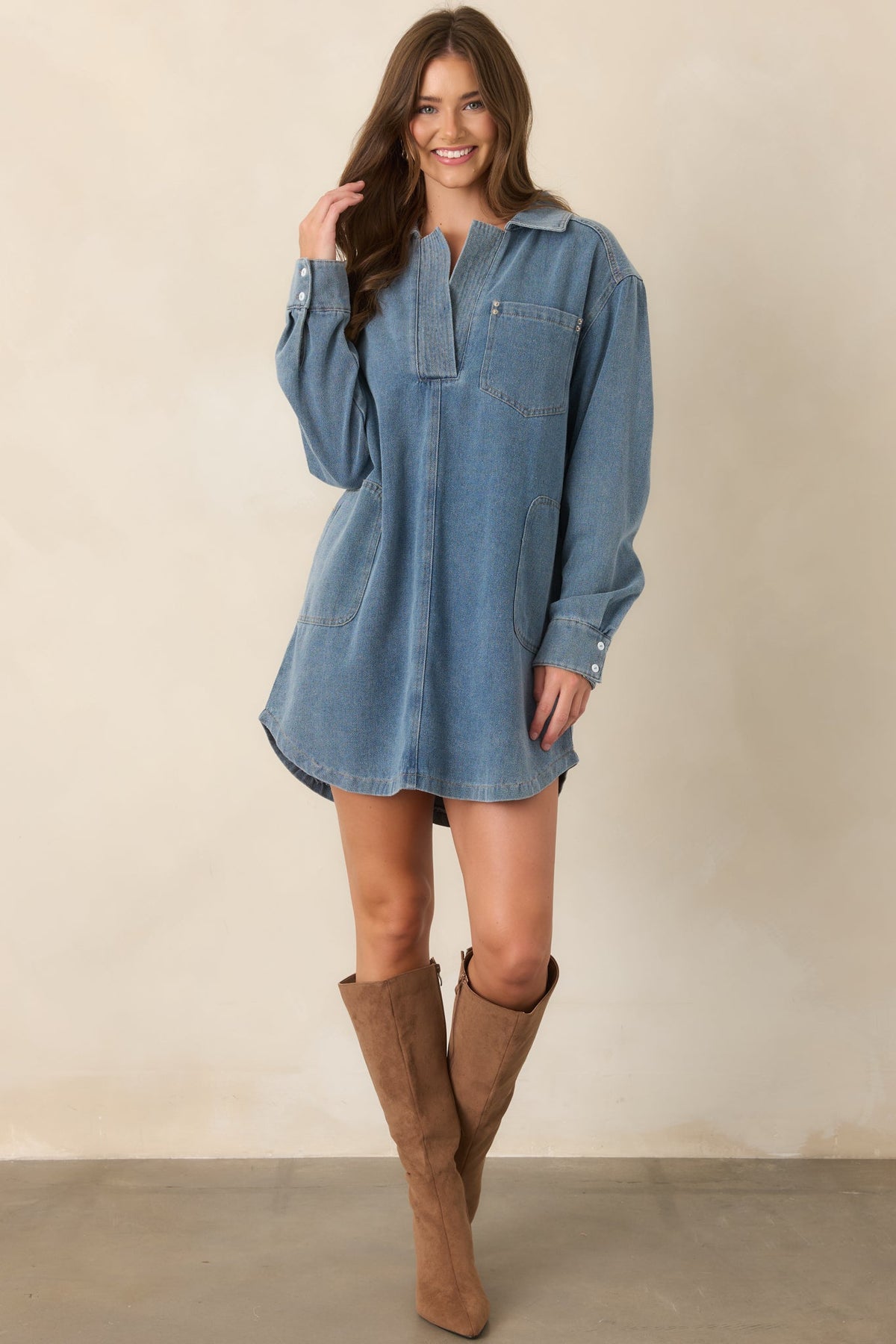 Everyday Route Medium Indigo Denim Mini Dress