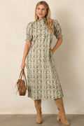Good to Be Here Ivory Multi Floral Midi Dress