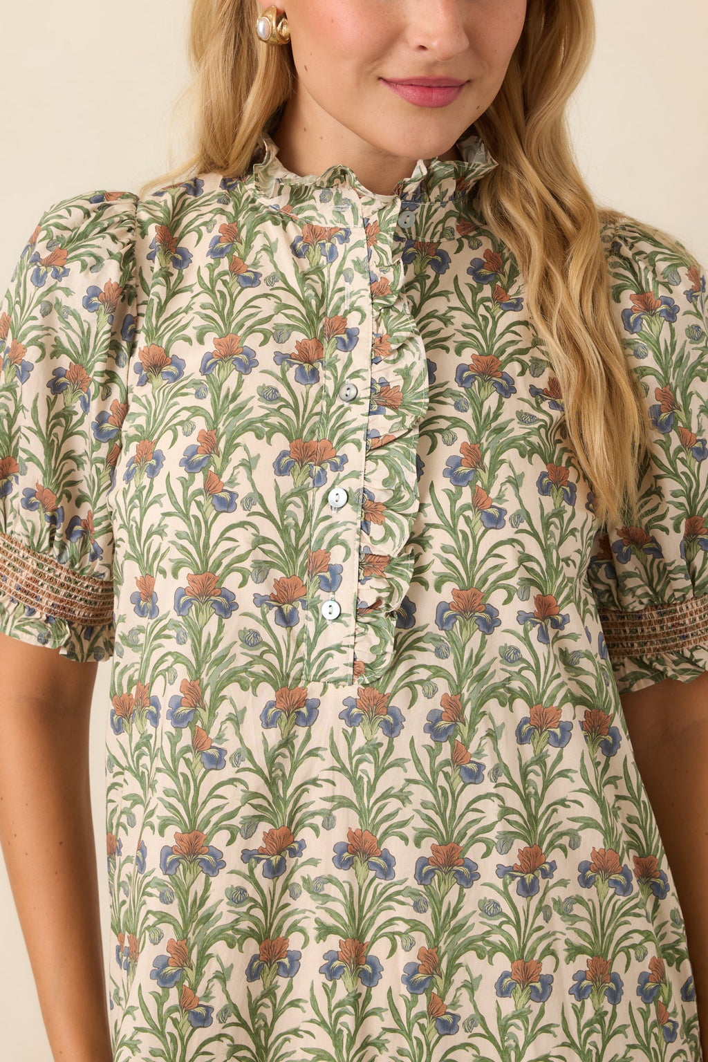 Good to Be Here Ivory Multi Floral Midi Dress