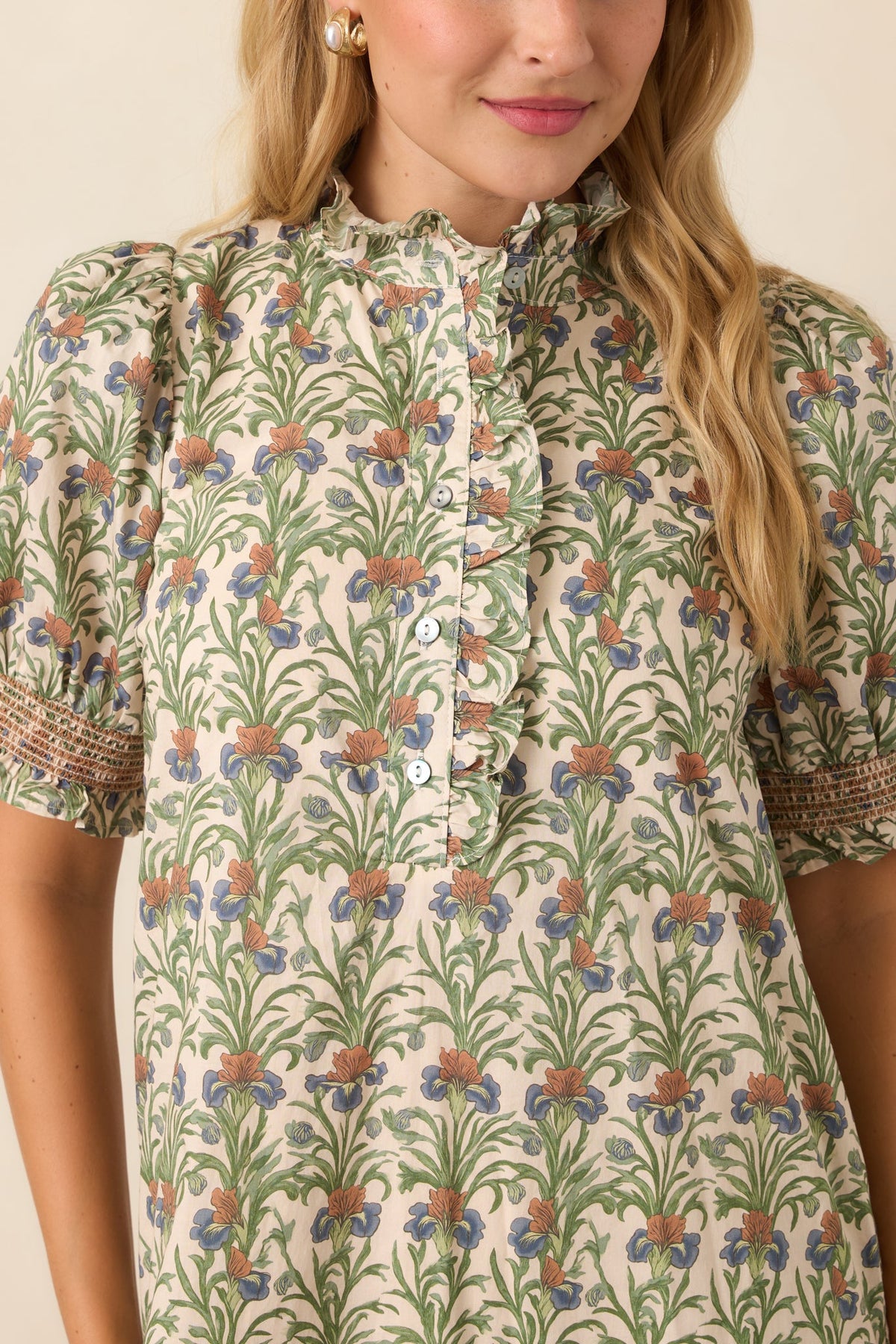 Good to Be Here Ivory Multi Floral Midi Dress