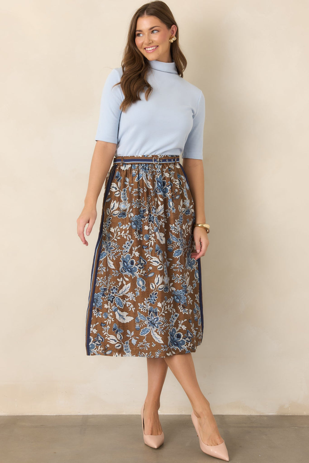 Simply Well Put Light Blue Mock Neck Top