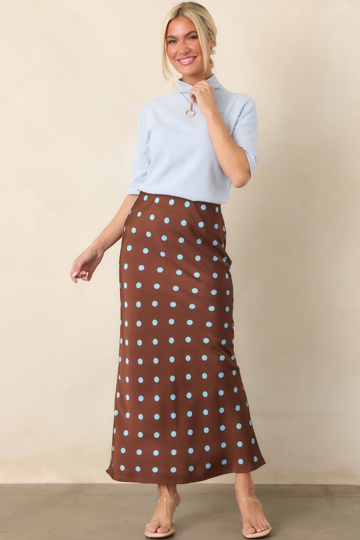 Simply Well Put Light Blue Mock Neck Top