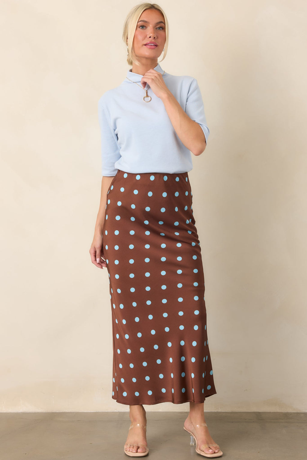 Simply Well Put Light Blue Mock Neck Top