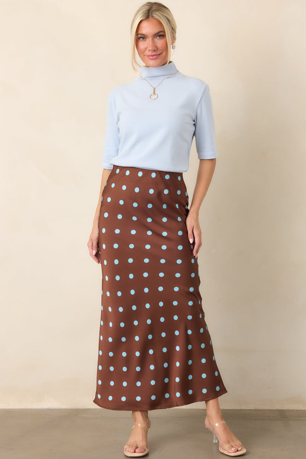 Simply Well Put Light Blue Mock Neck Top