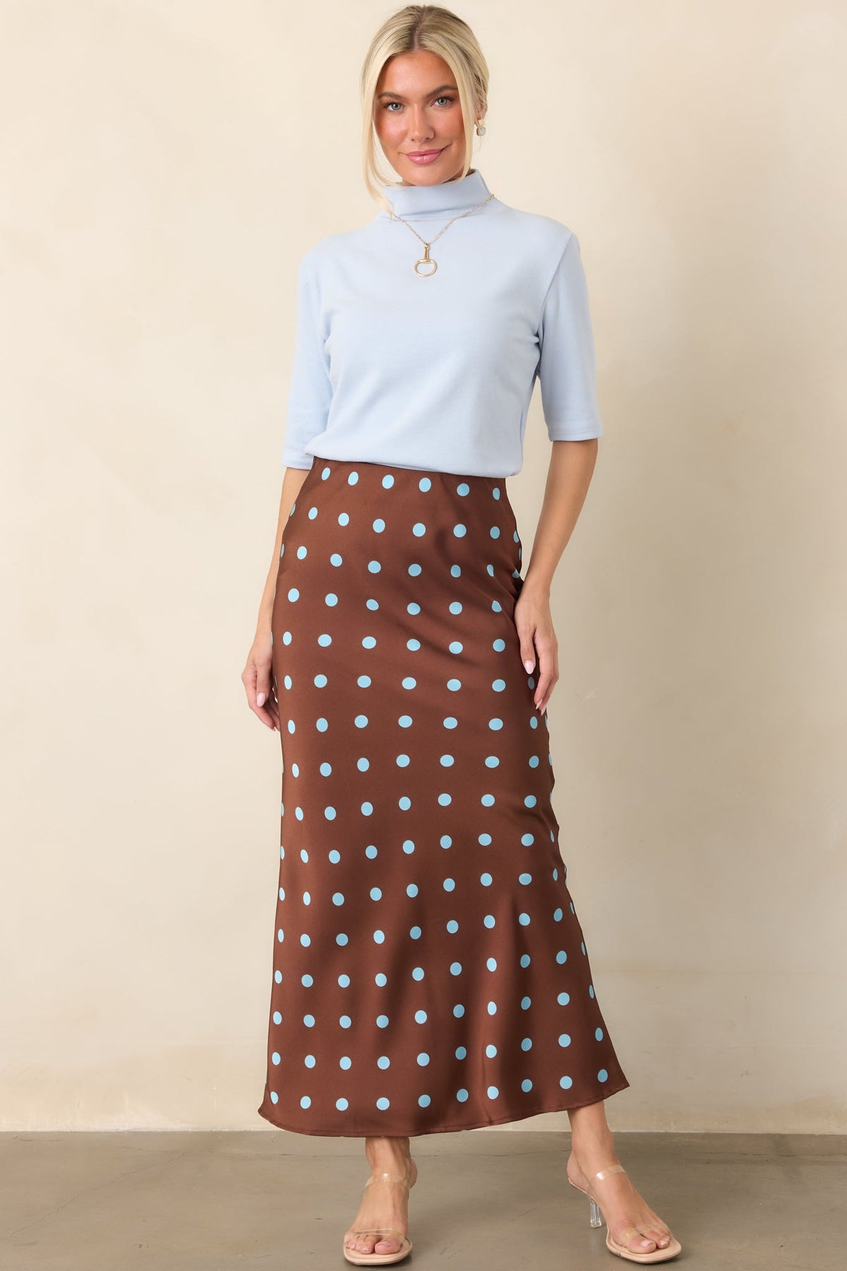 Simply Well Put Light Blue Mock Neck Top