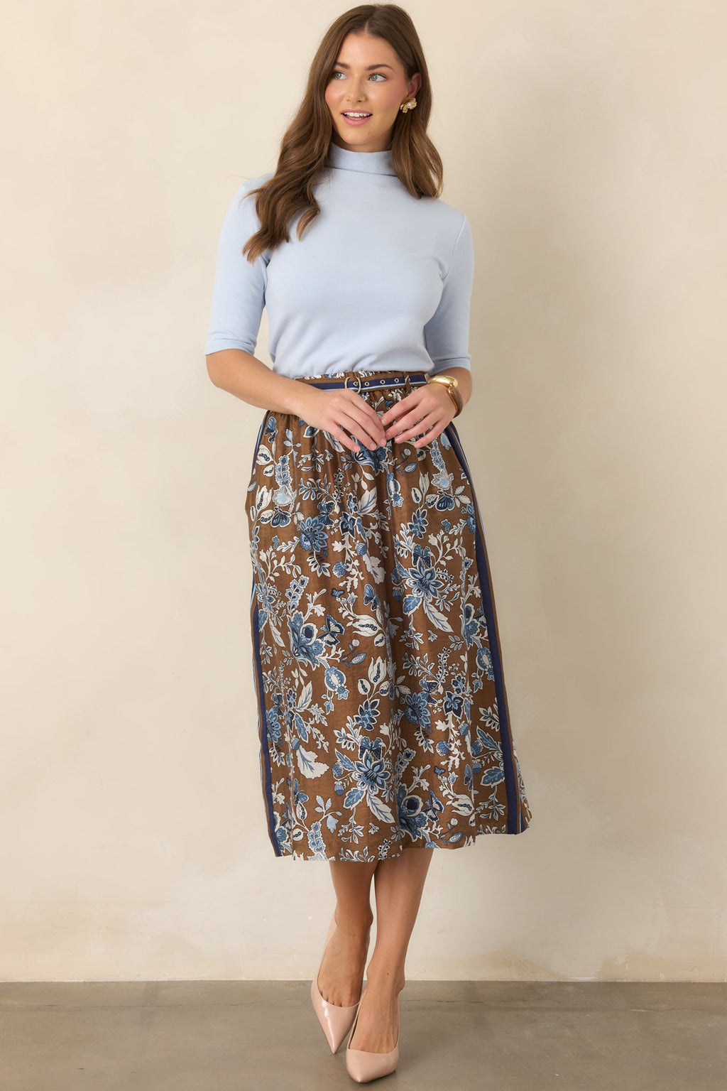 Simply Well Put Light Blue Mock Neck Top