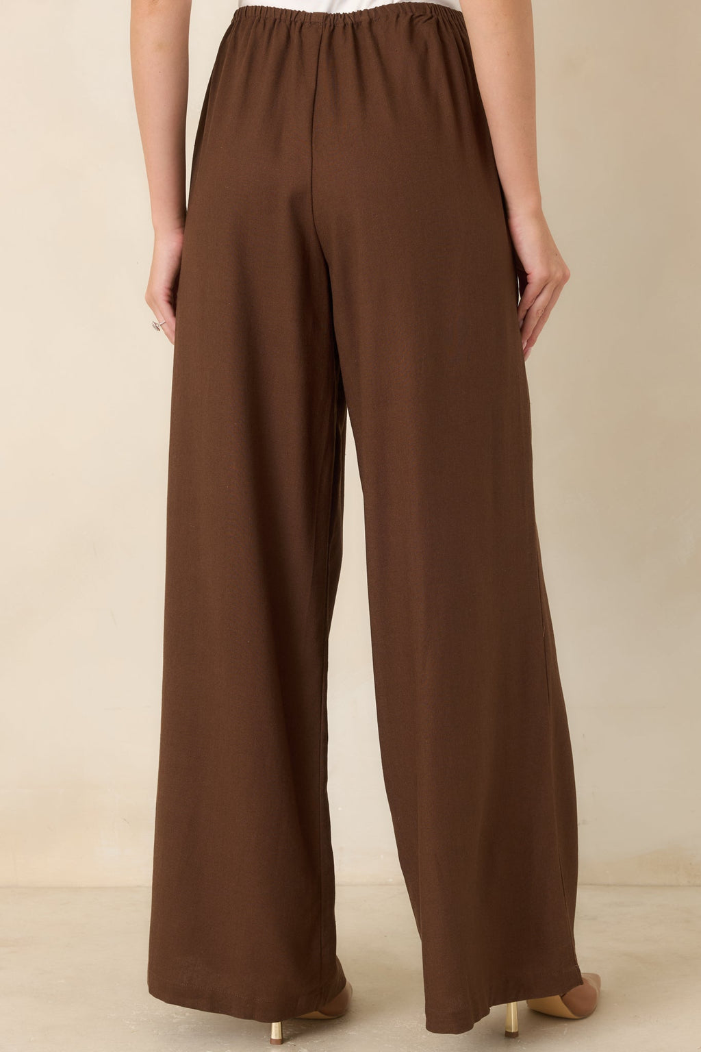 She’s Got Grace Brown Linen Blend Wide Leg Pants