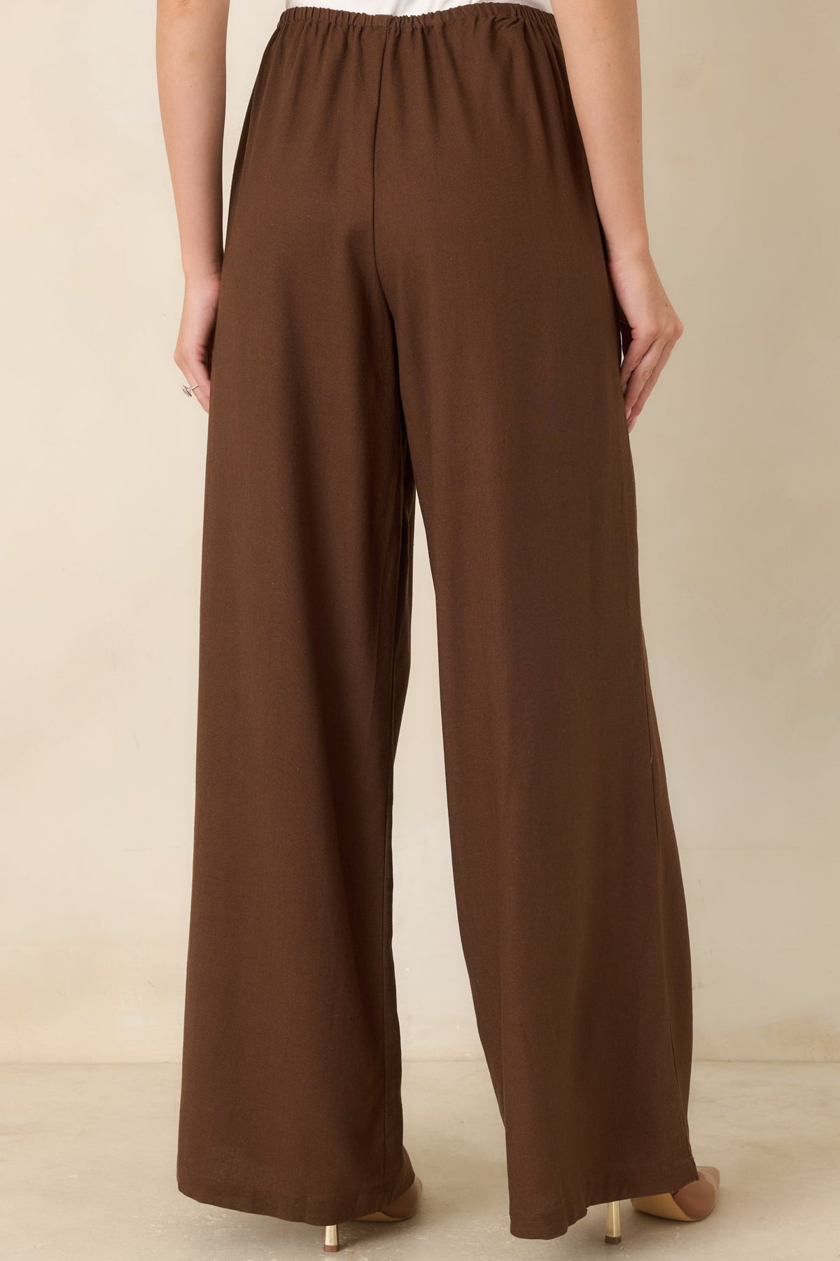 She’s Got Grace Brown Linen Blend Wide Leg Pants