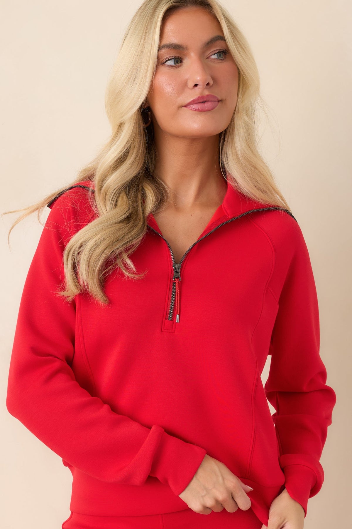 SPANX AirEssentials® Spanx Red Half Zip Pullover