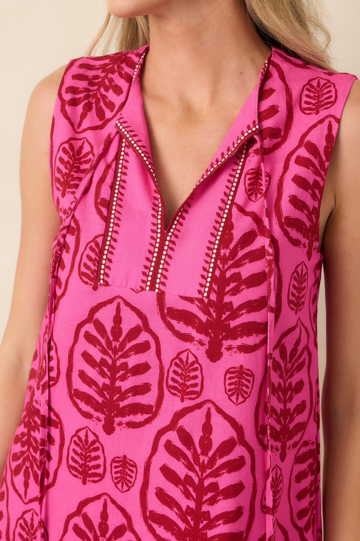Loud and Clear Pink Botanical Print Mini Dress