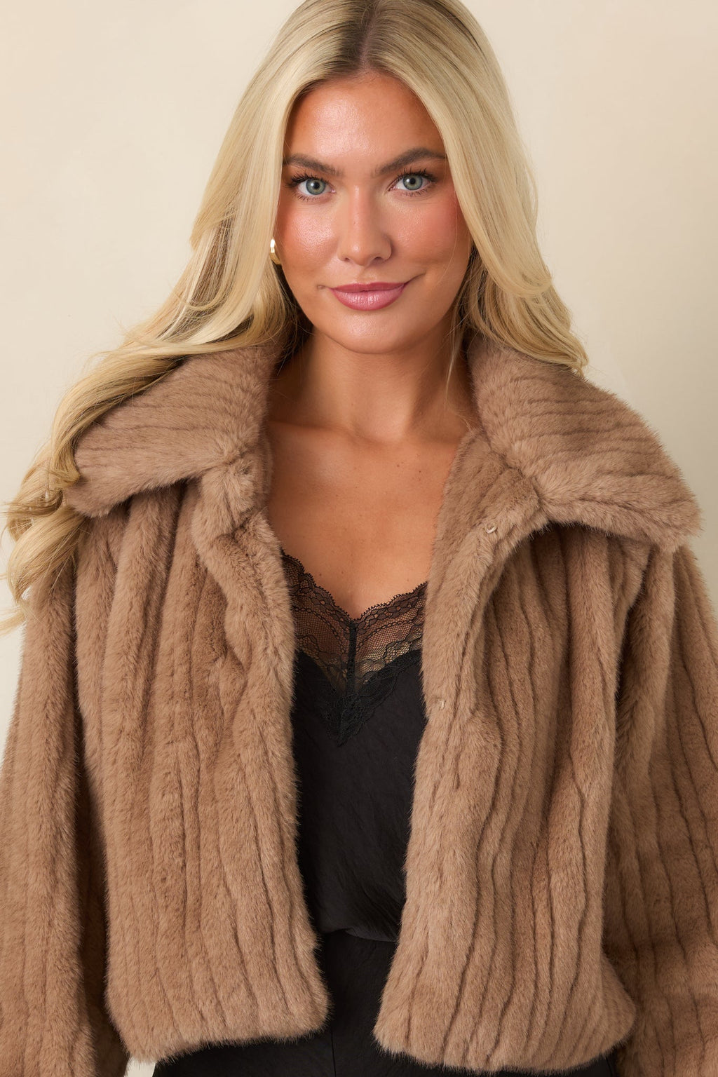 Warm Regards Mocha Brown Faux Fur Jacket