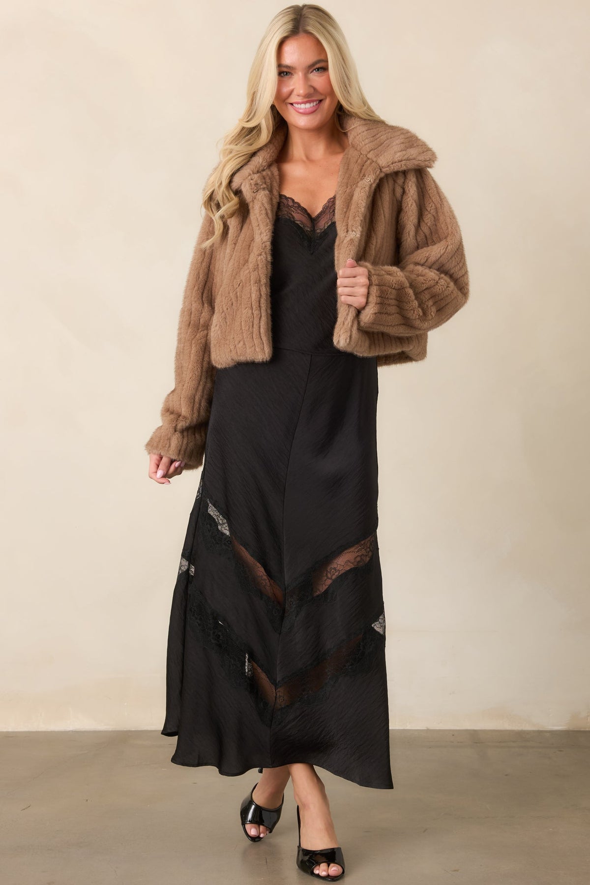 Warm Regards Mocha Brown Faux Fur Jacket