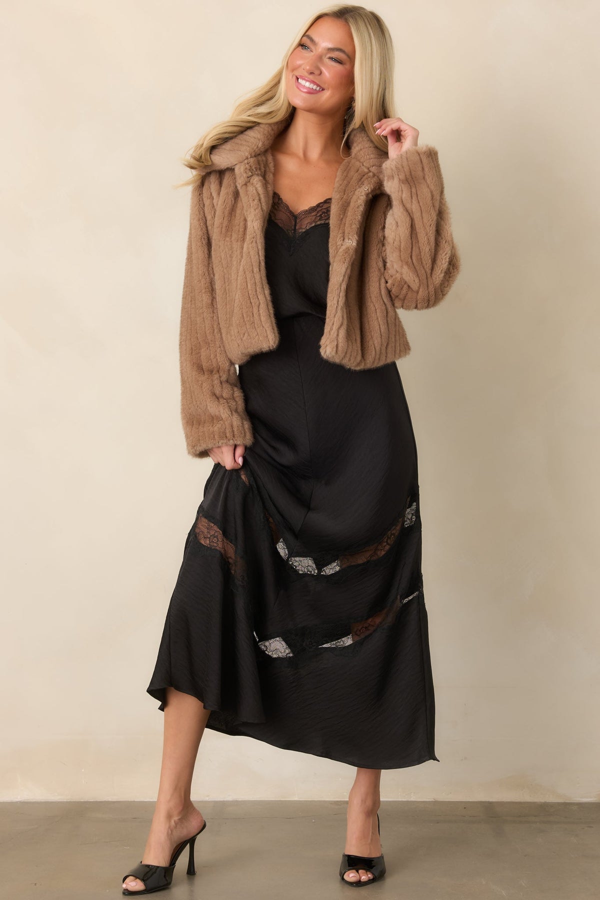 Warm Regards Mocha Brown Faux Fur Jacket