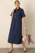Read the Signs Navy Short Sleeve Maxi Dress