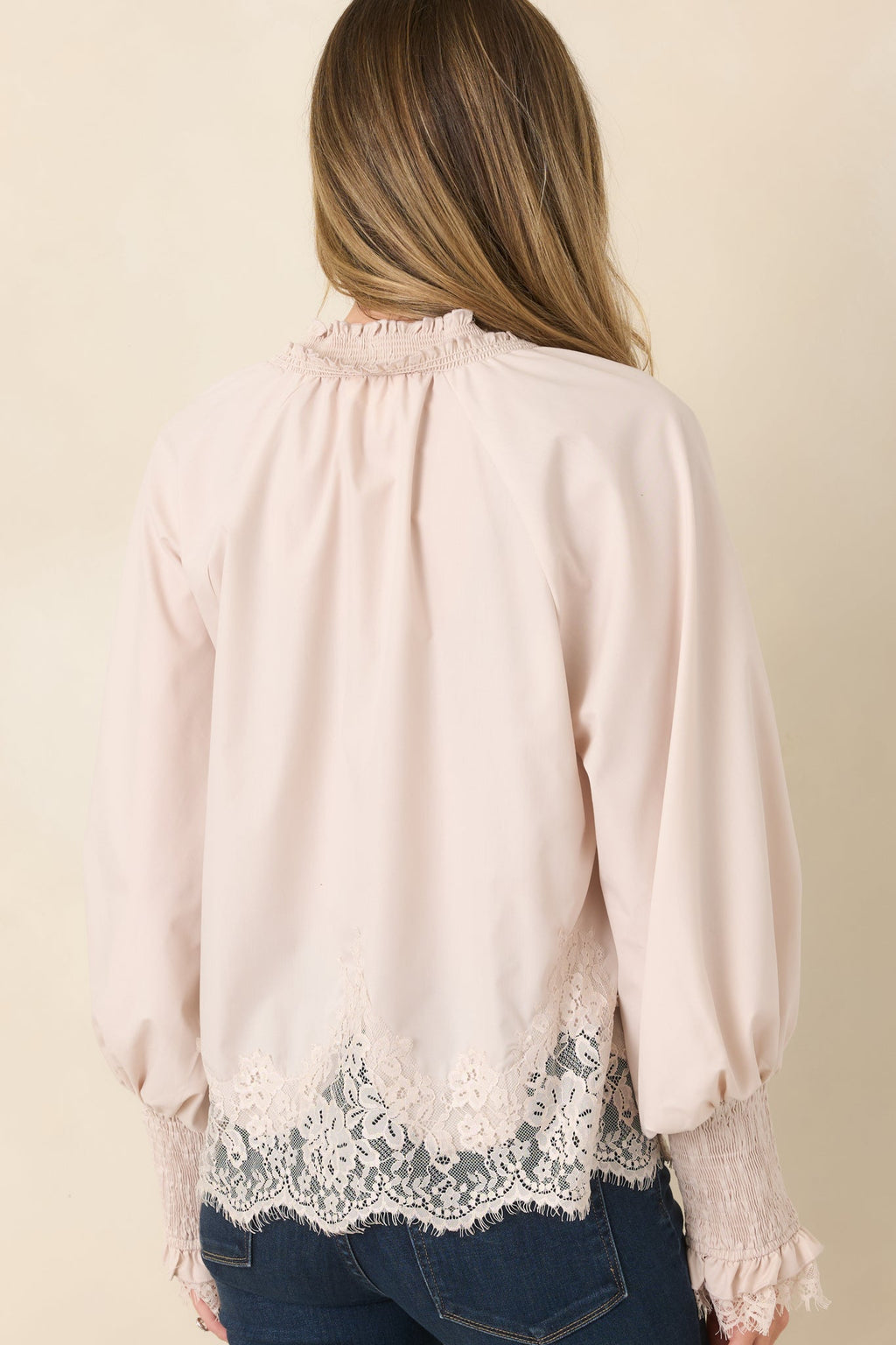 Grace in the Details Pearl Lace Trim Blouse