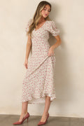 Where We Belong Dusty Pink Floral Short Sleeve Maxi Dress