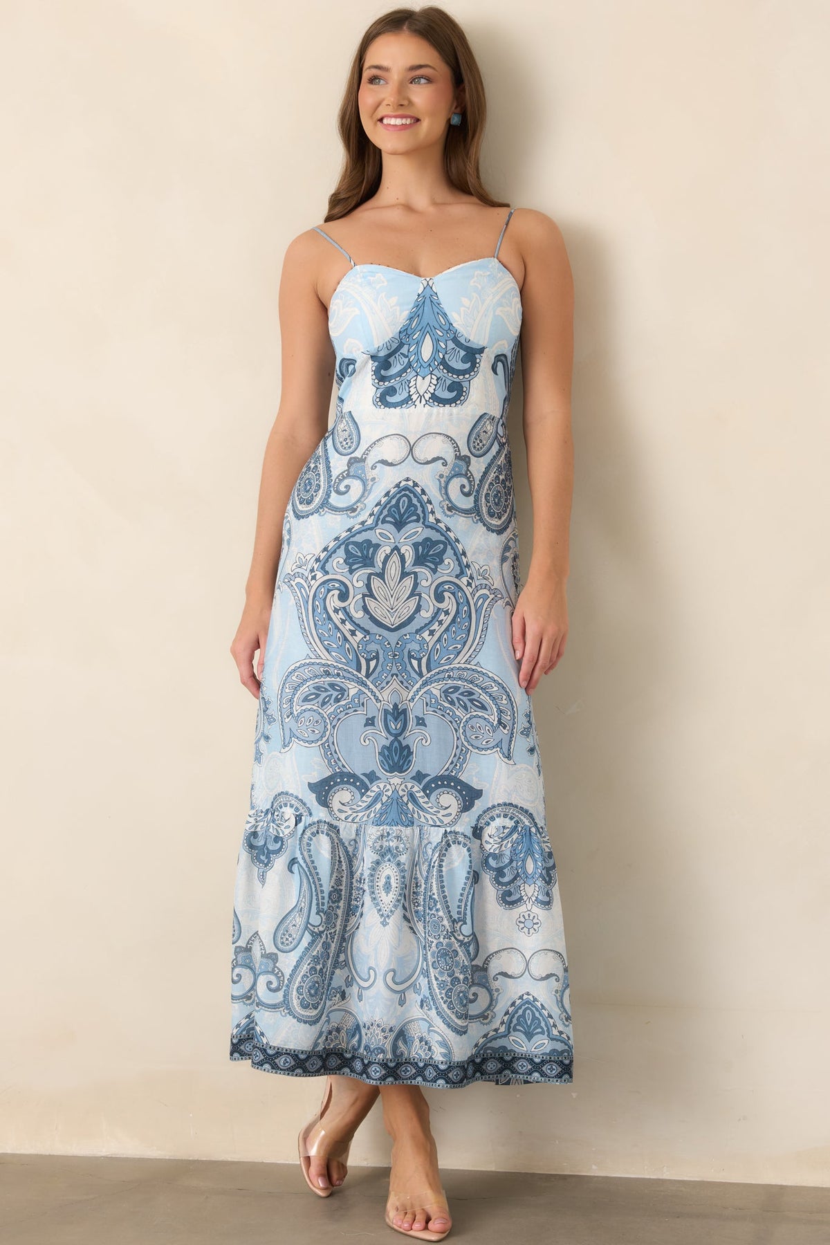 Anna Cate Camden Blue Myth Paisley Midi Dress