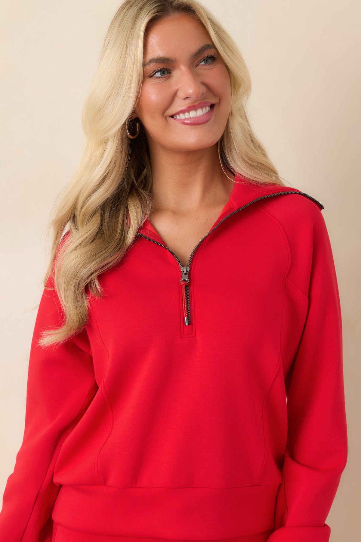 SPANX AirEssentials® Spanx Red Half Zip Pullover