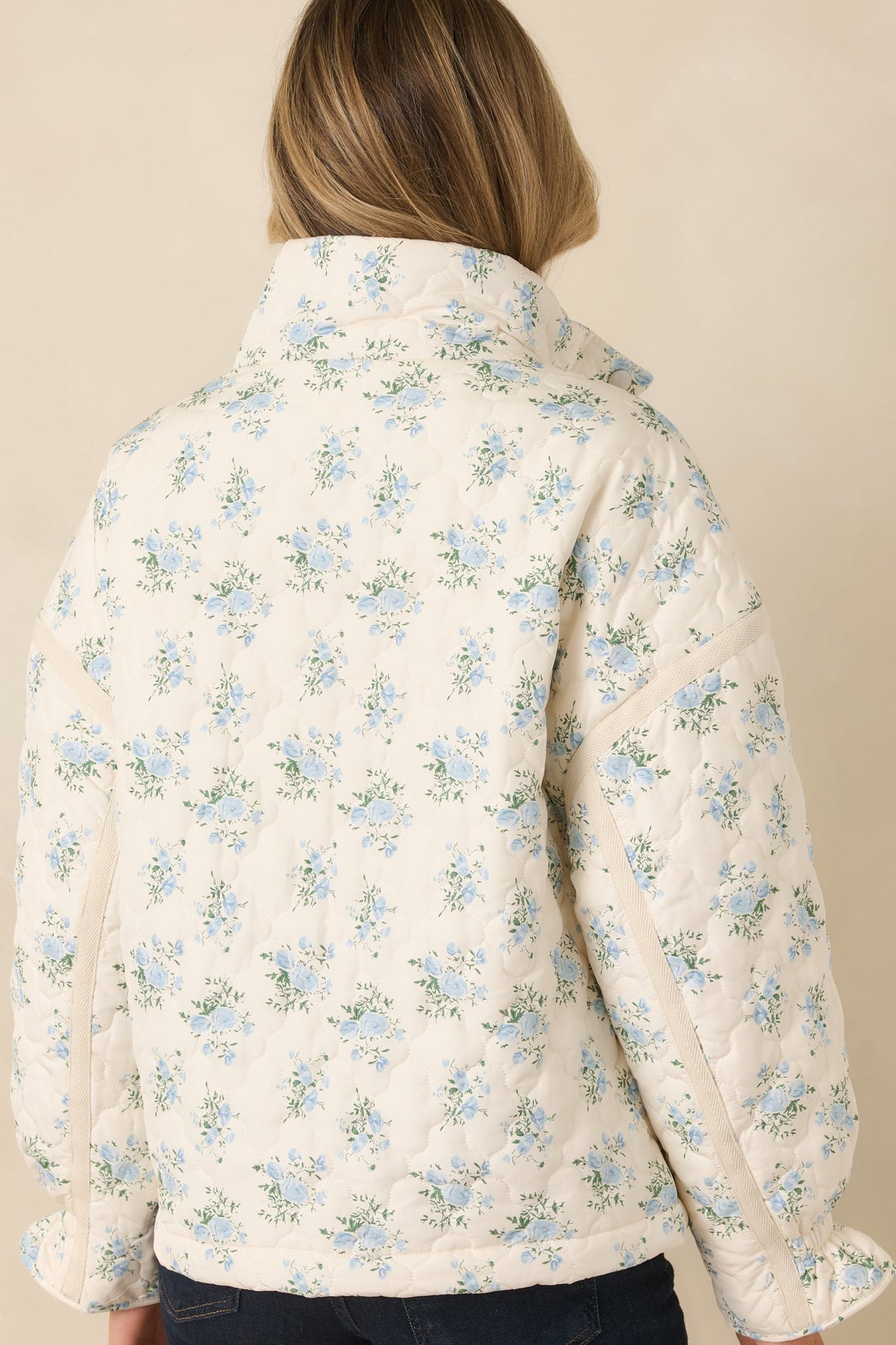 Simply Yours Ivory Multi Floral Pattern Quilted Jacket