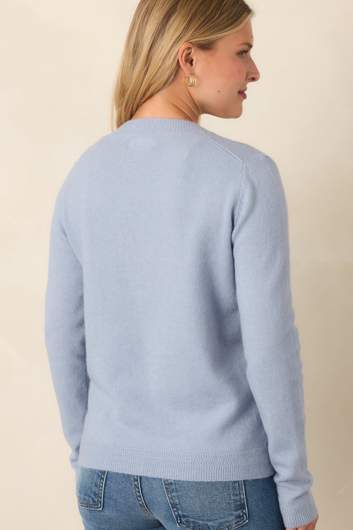 By the Way Dusty Blue V-Neck Knit Sweater