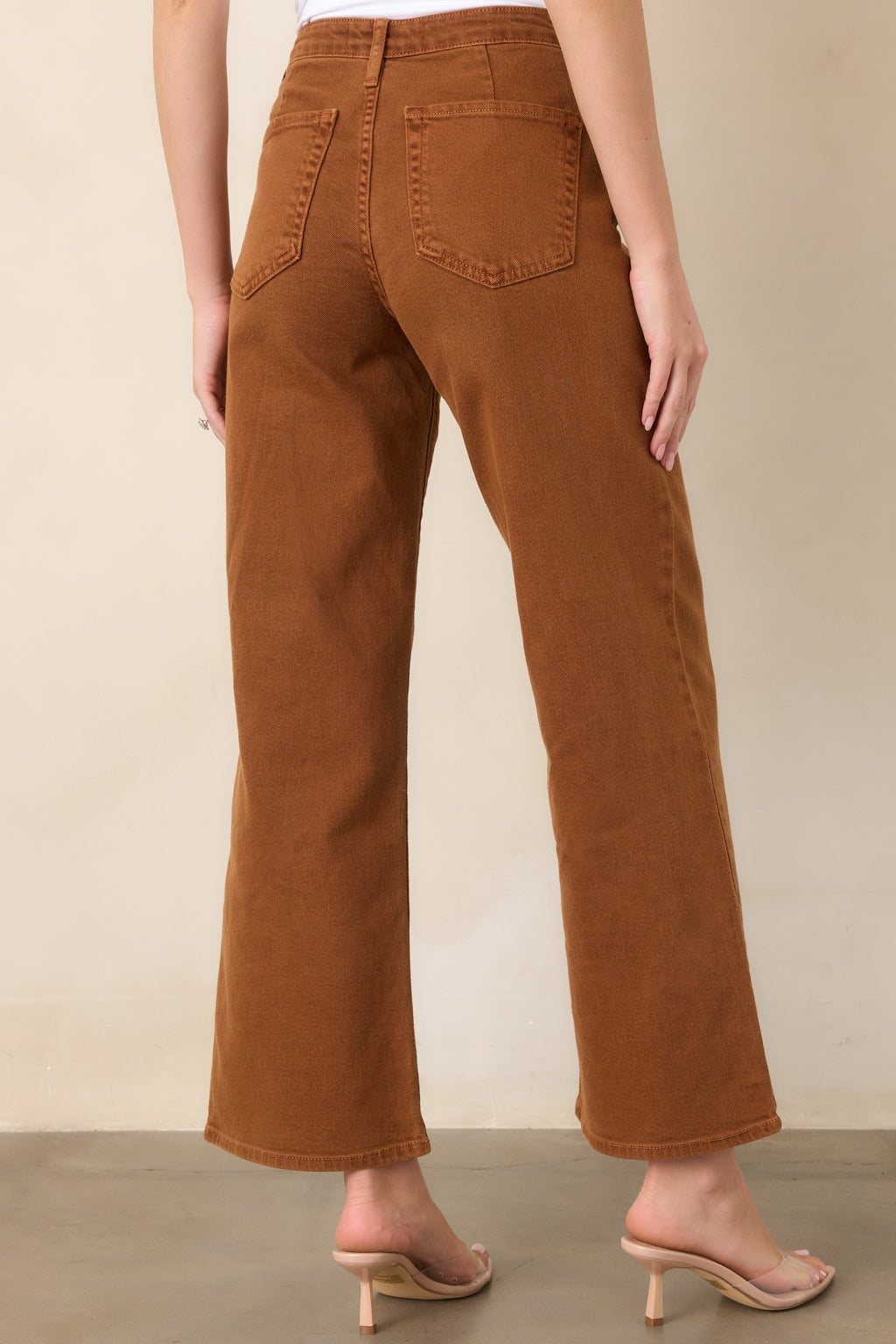 Penny For Your Thoughts Rust High Rise Wide Leg Jeans