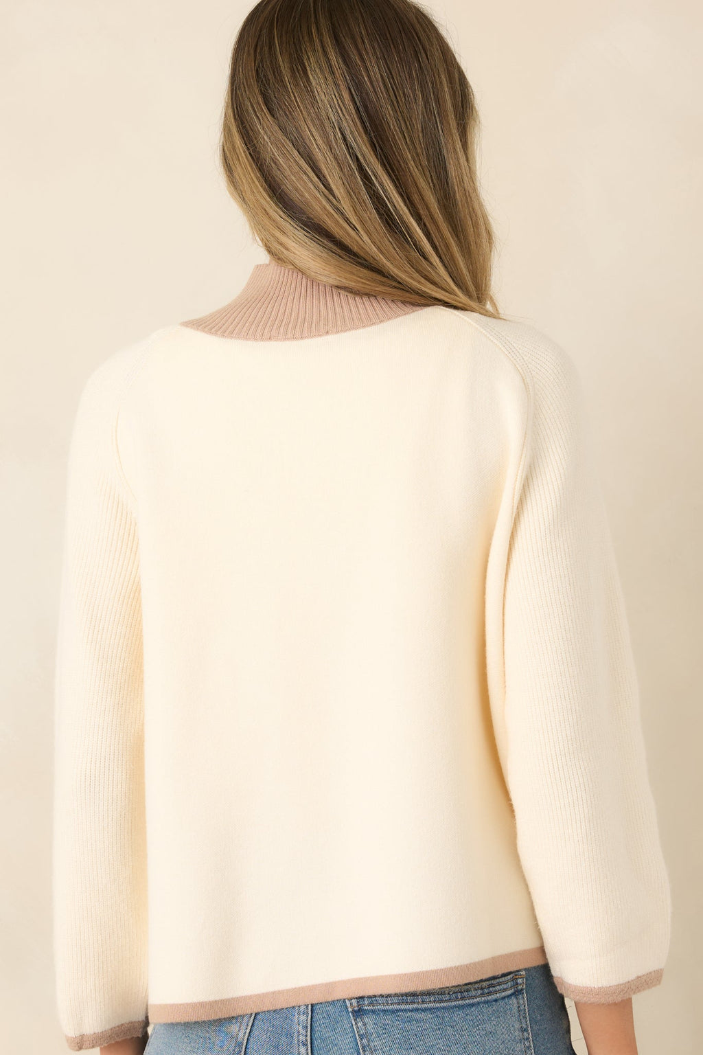 That Should Do It Ivory Contrast Trim Horsebit Cardigan