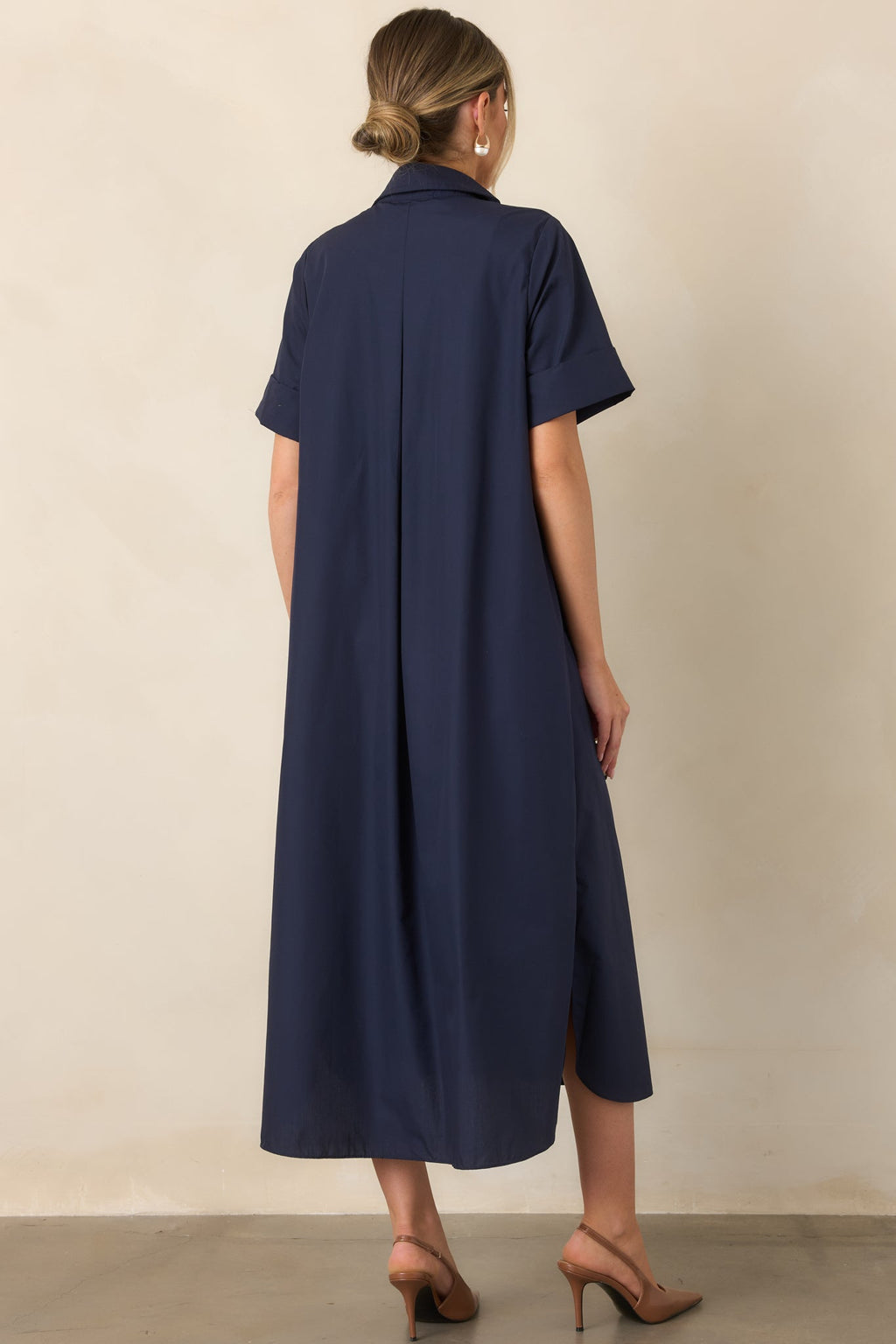 Read the Signs Navy Short Sleeve Maxi Dress