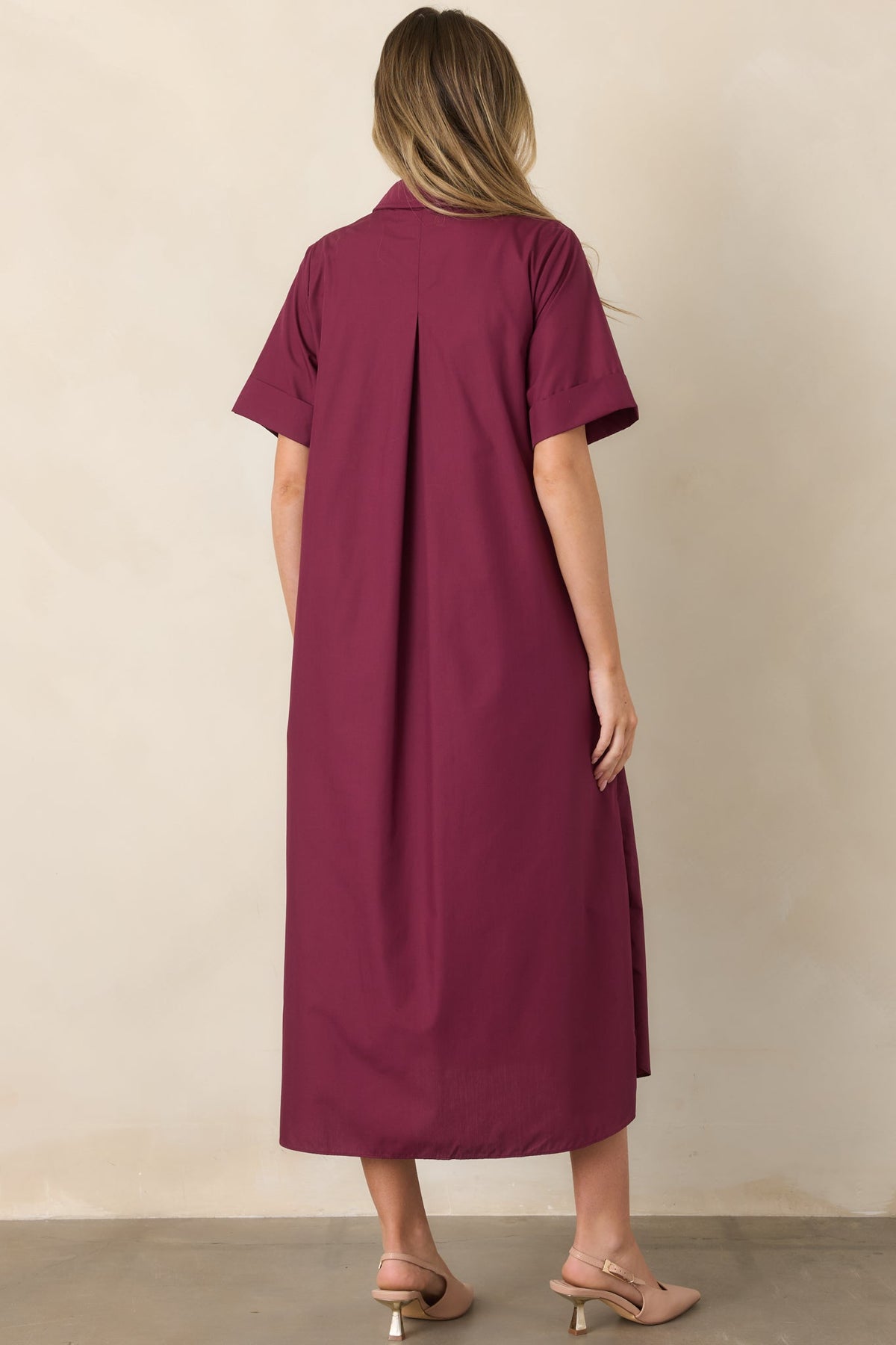 Read the Signs Wine Red Short Sleeve Maxi Dress
