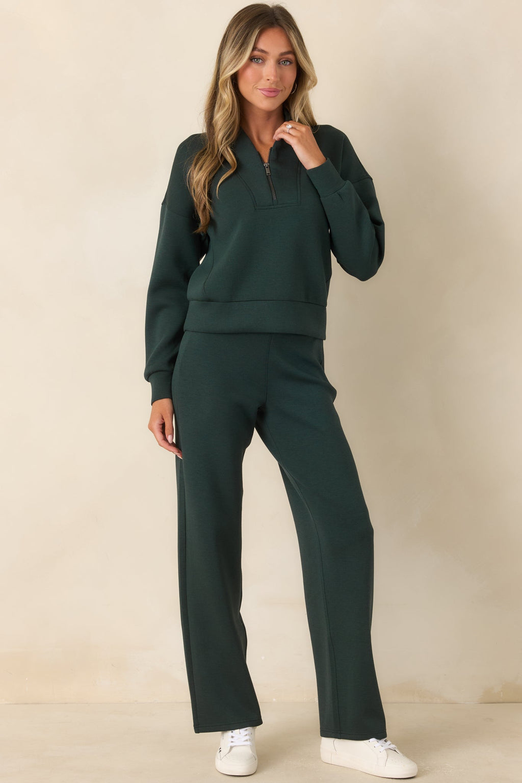 SPANX AirEssentials® Night Forest Heather Shawl Collar Half Zip Pullover