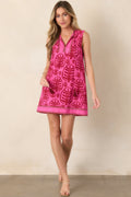 Loud and Clear Pink Botanical Print Mini Dress