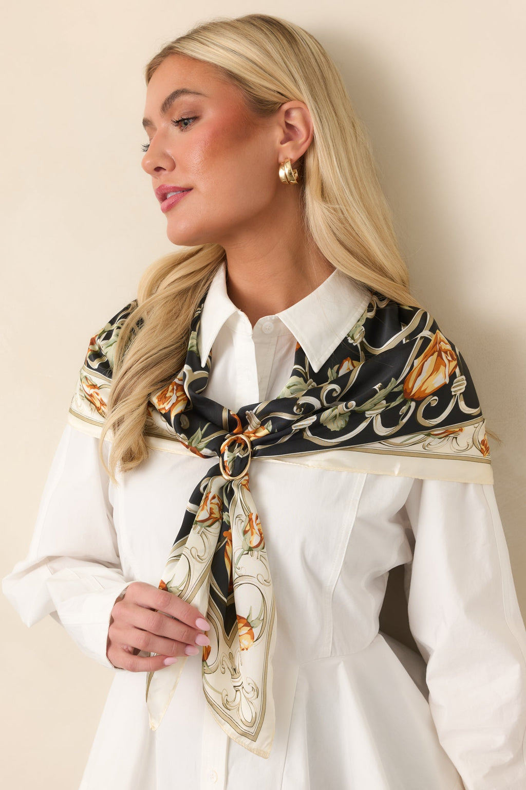 Good to Know White Cotton Peplum Button Front Blouse
