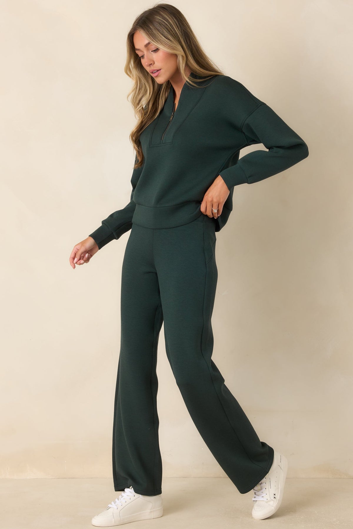 SPANX AirEssentials® Night Forest Heather Shawl Collar Half Zip Pullover