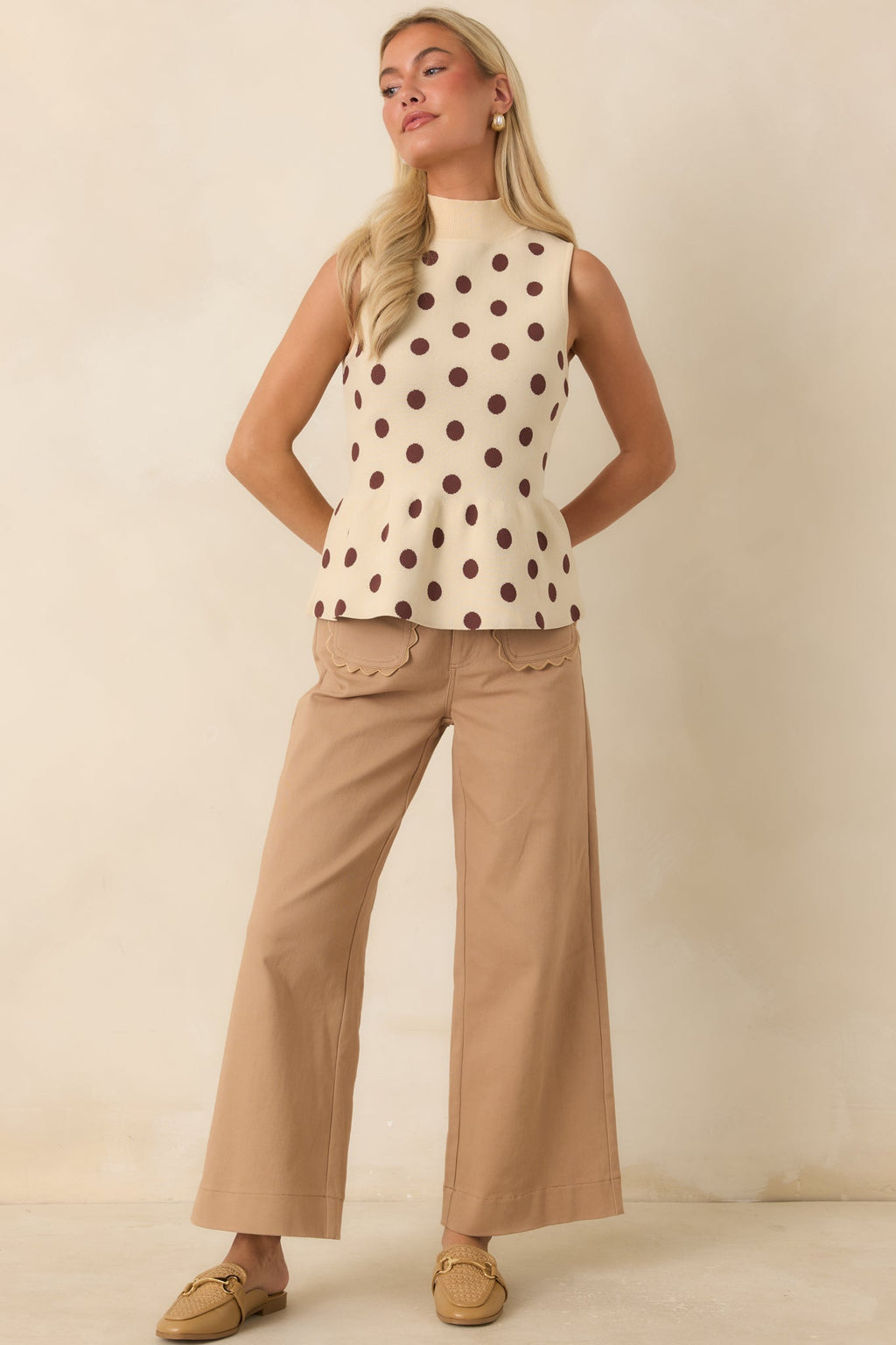 Memories Made Camel Cotton Wide Leg Pants