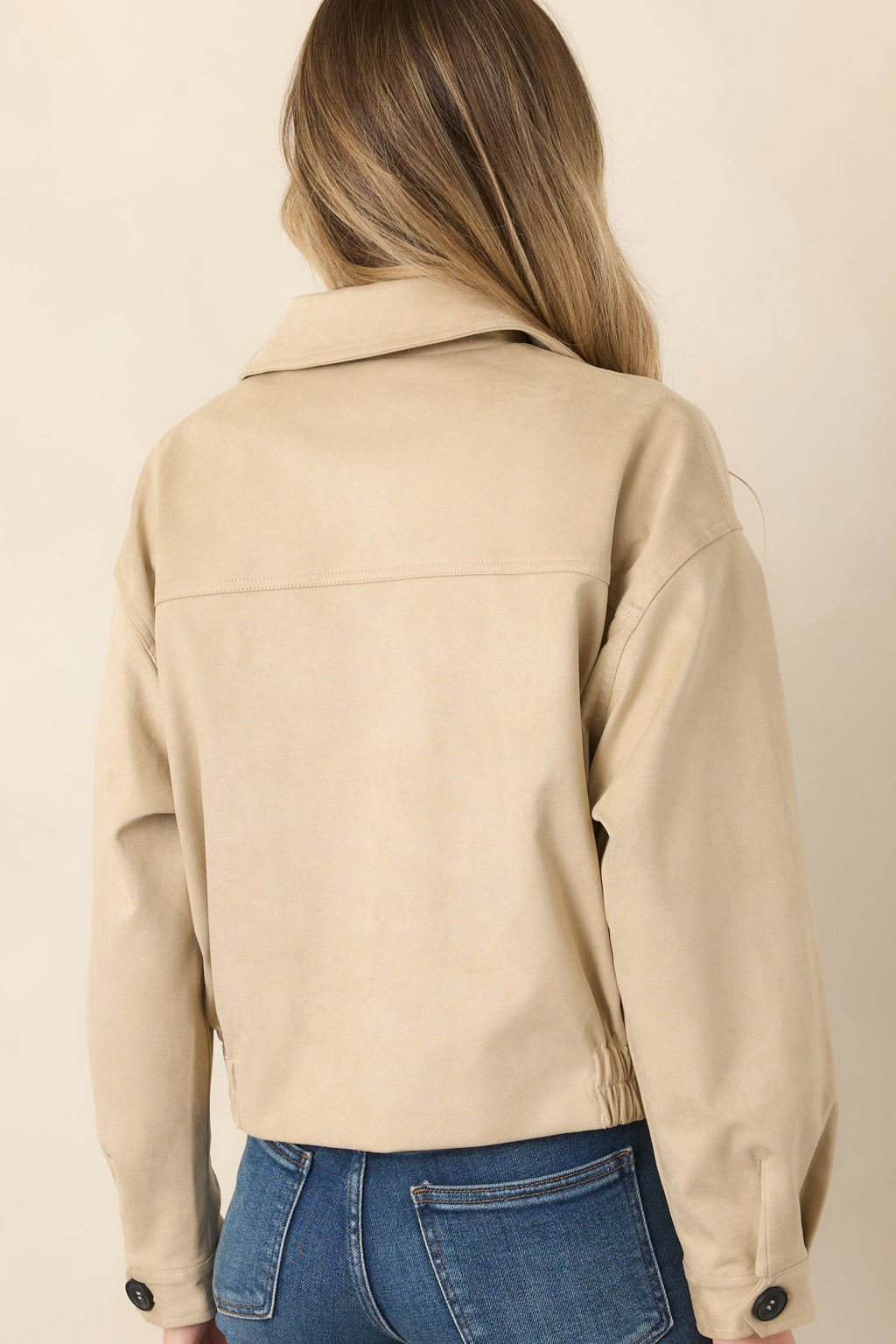Ahead of Schedule Beige Cotton Double Breasted Belted Jacket