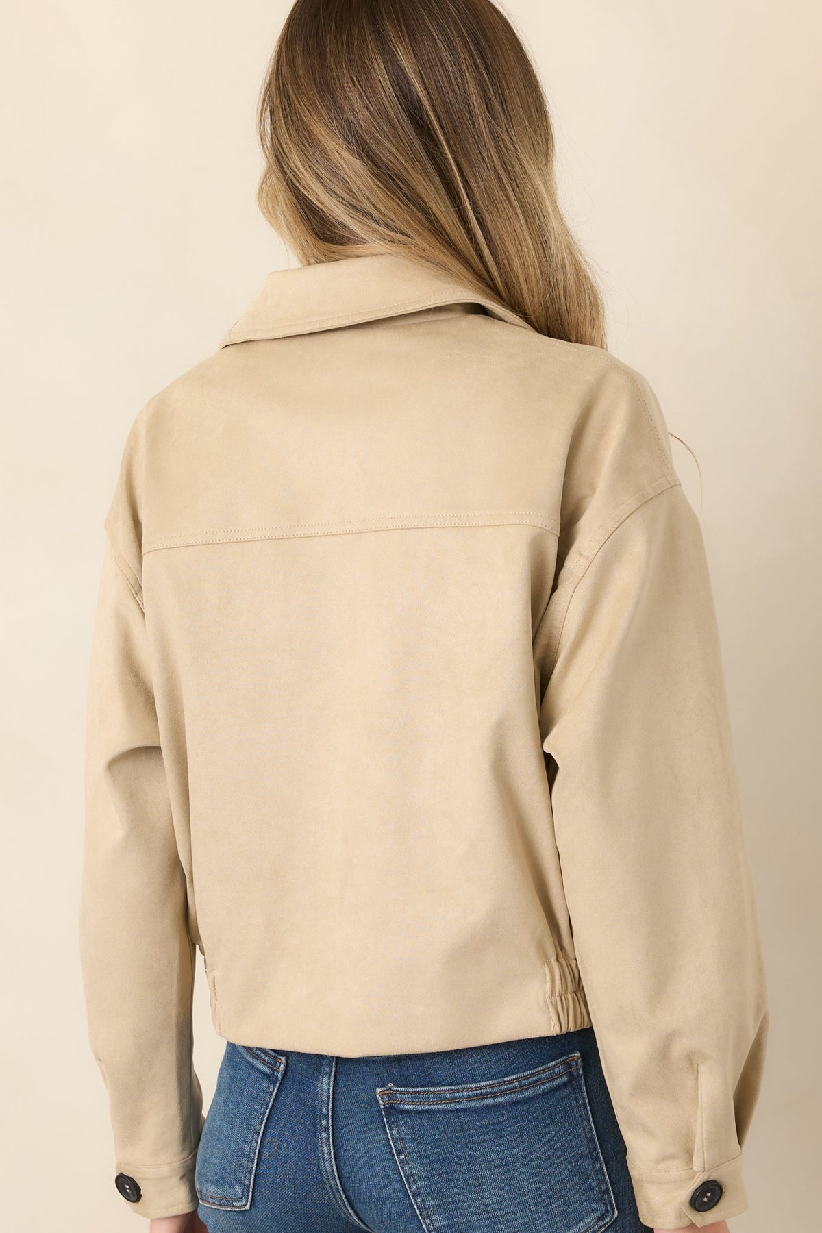 Ahead of Schedule Beige Cotton Double Breasted Belted Jacket