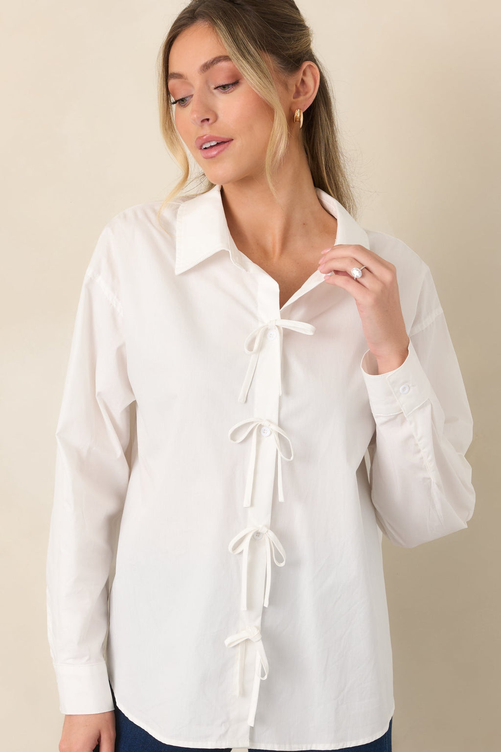 All In The Details 100% Cotton Button Front Top