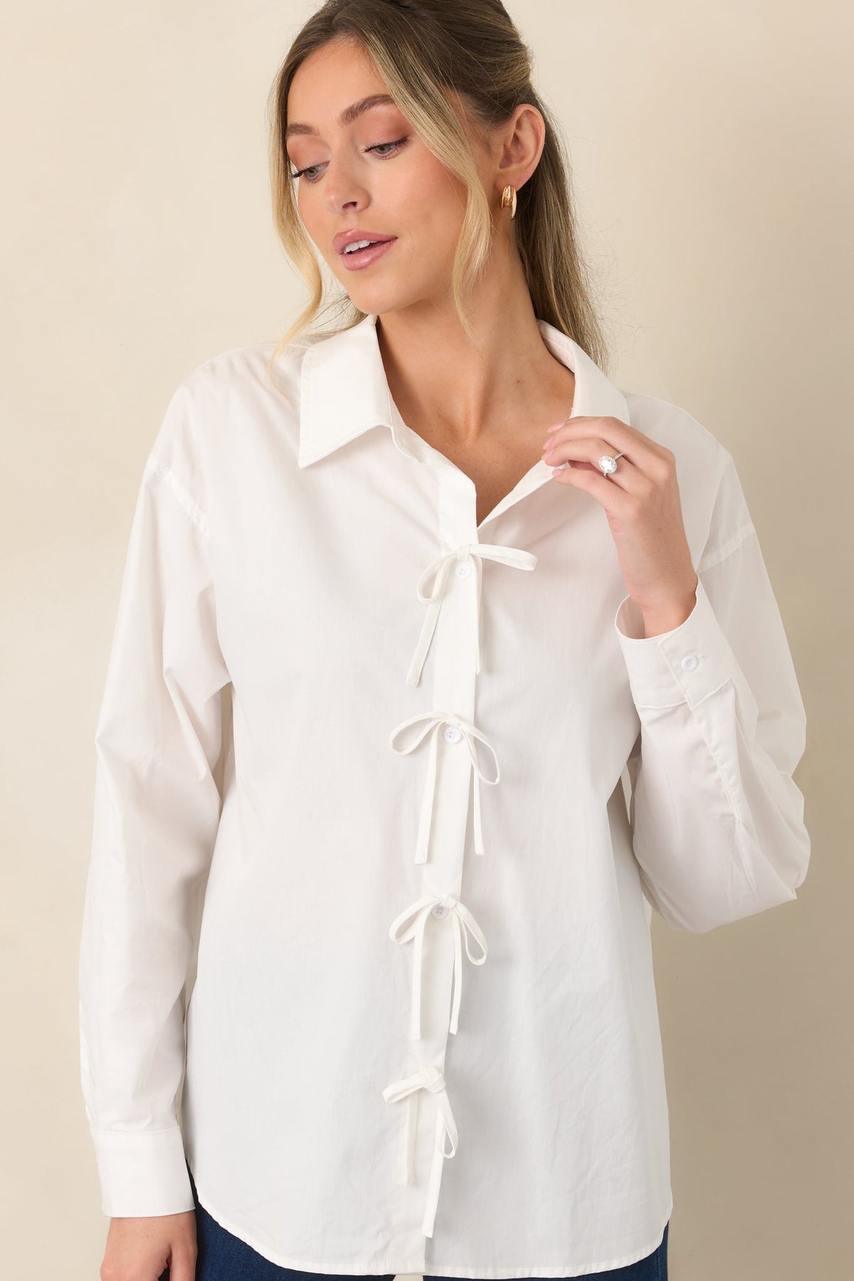 All In The Details 100% Cotton Button Front Top