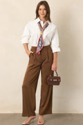 From Every Angle White Cotton Pleated Shoulder Button-Up Blouse