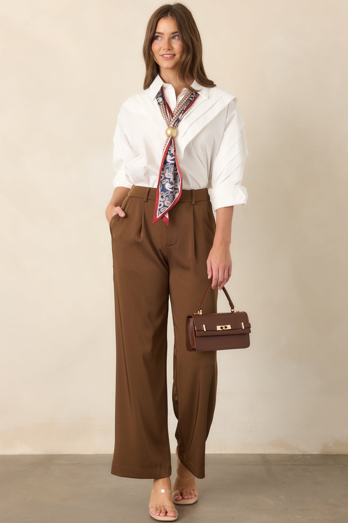 From Every Angle White Cotton Pleated Shoulder Button-Up Blouse