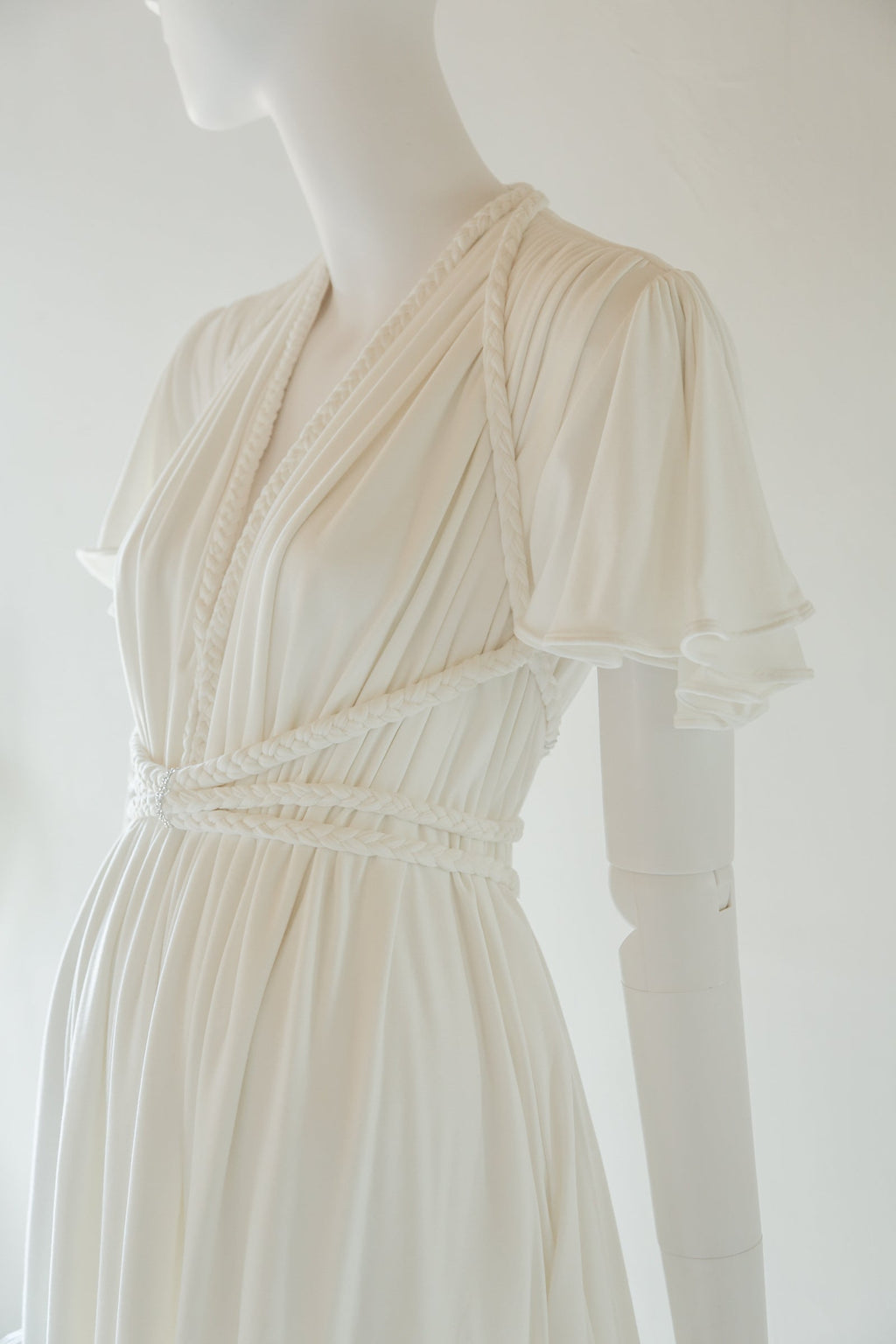 Ivory Bamboo Jersey Mini Dress - Aphrodite