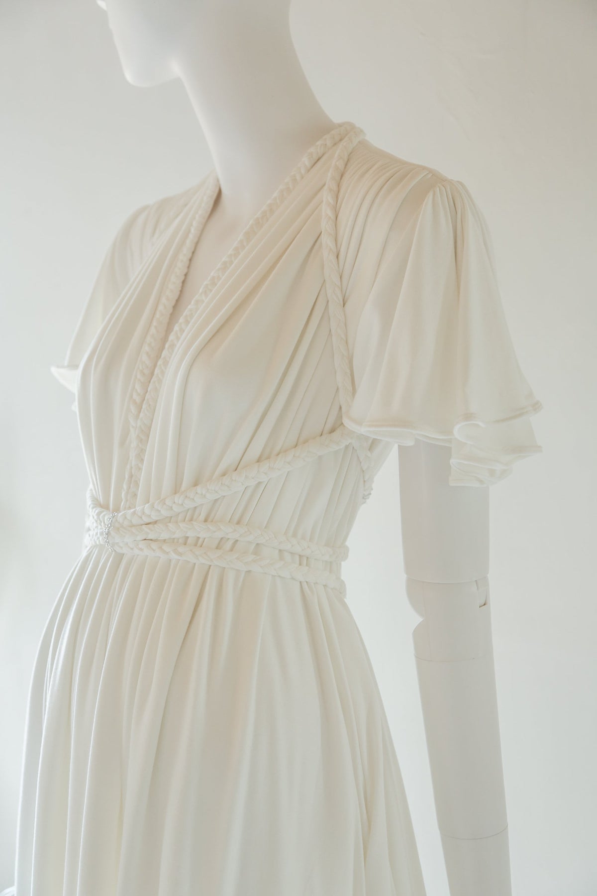 Ivory Bamboo Jersey Mini Dress - Aphrodite